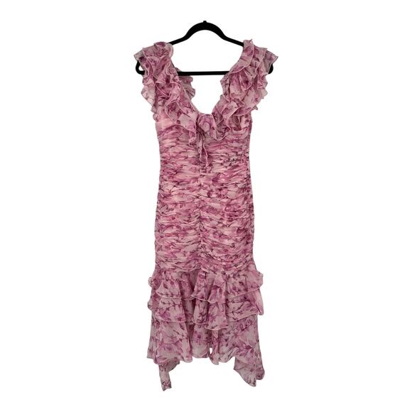 Cinq a Sept Porta ruffle detailing silk minidress dress chiffon size 0 - Picture 5 of 8